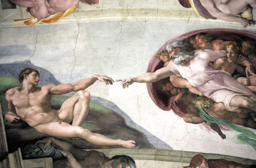(Plinio Lepri  |  AP Photo)  In this Dec. 10, 1999, file photo, the "La Creazione" (The Creation) fresco by Michelangelo on the ceiling of the Vatican's Sistine Chapel is pictured. Beginning with Michelangelo on the ceiling nearly 20 years ago and wrapping up with Botticelli on the sidewalls, restorers have brightened all the masterpieces in the Sistine Chapel, promising the returned-to-life colors should keep for decades, maybe even a century or more.
