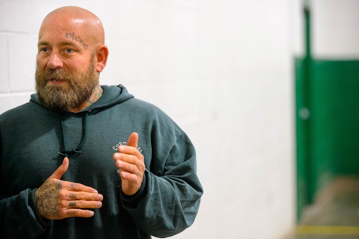 (Trent Nelson | The Salt Lake Tribune)
Jeff Zorad, an inmate at the Utah State Prison, at a meeting of the New Visions Speech Club in the prison's Promontory facility in Draper on Tuesday Dec. 3, 2019.