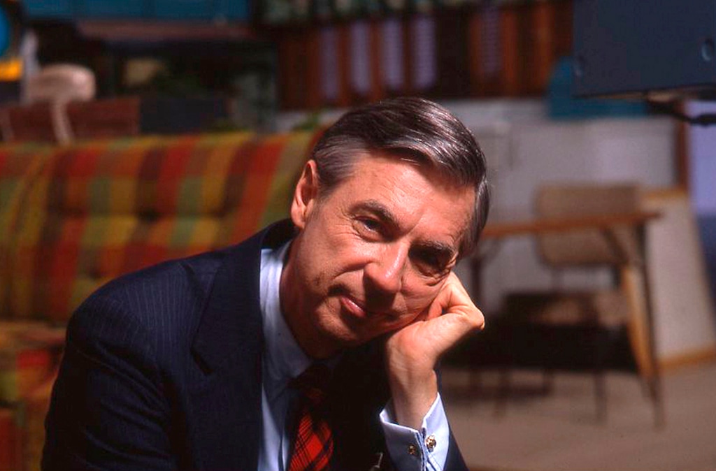 This image released by Focus Features shows Fred Rogers on the set of his show "Mister Rogers' Neighborhood" from the film "Won't You Be My Neighbor?" (Jim Judkis/Focus Features via AP)