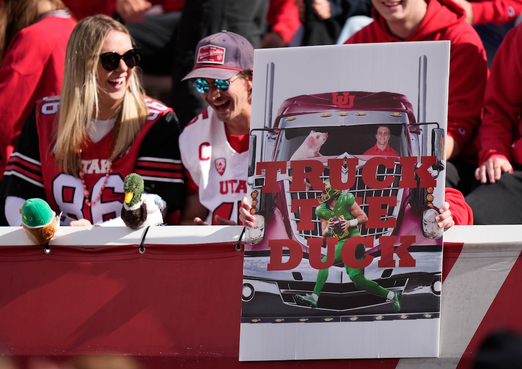 (Francisco Kjolseth  |  The Salt Lake Tribune) Utah fans as the Utah Utes host the Oregon Ducks, NCAA football in Salt Lake City on Saturday, Oct. 28, 2023.