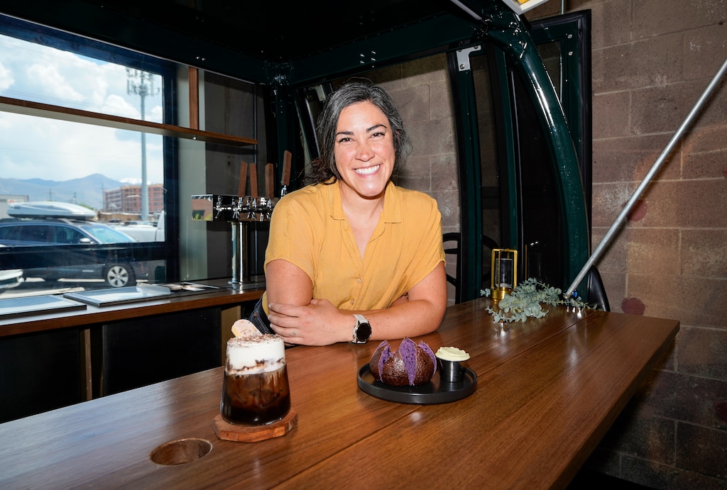 (Chris Samuels | The Salt Lake Tribune) Sarah O'Donnell poses for a photograph at Mecca Cafe in Salt Lake City, Monday, May 4, 2026.