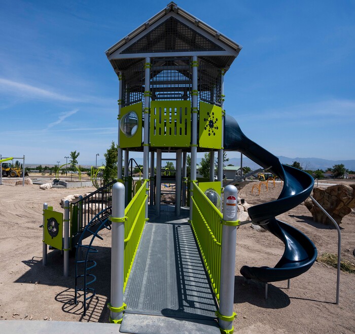 (Rick Egan | The Salt Lake Tribune) The playground at Magna Regional Park, photographed on June 17, 2021, is under construction, but the park has an estimated opening date in August.