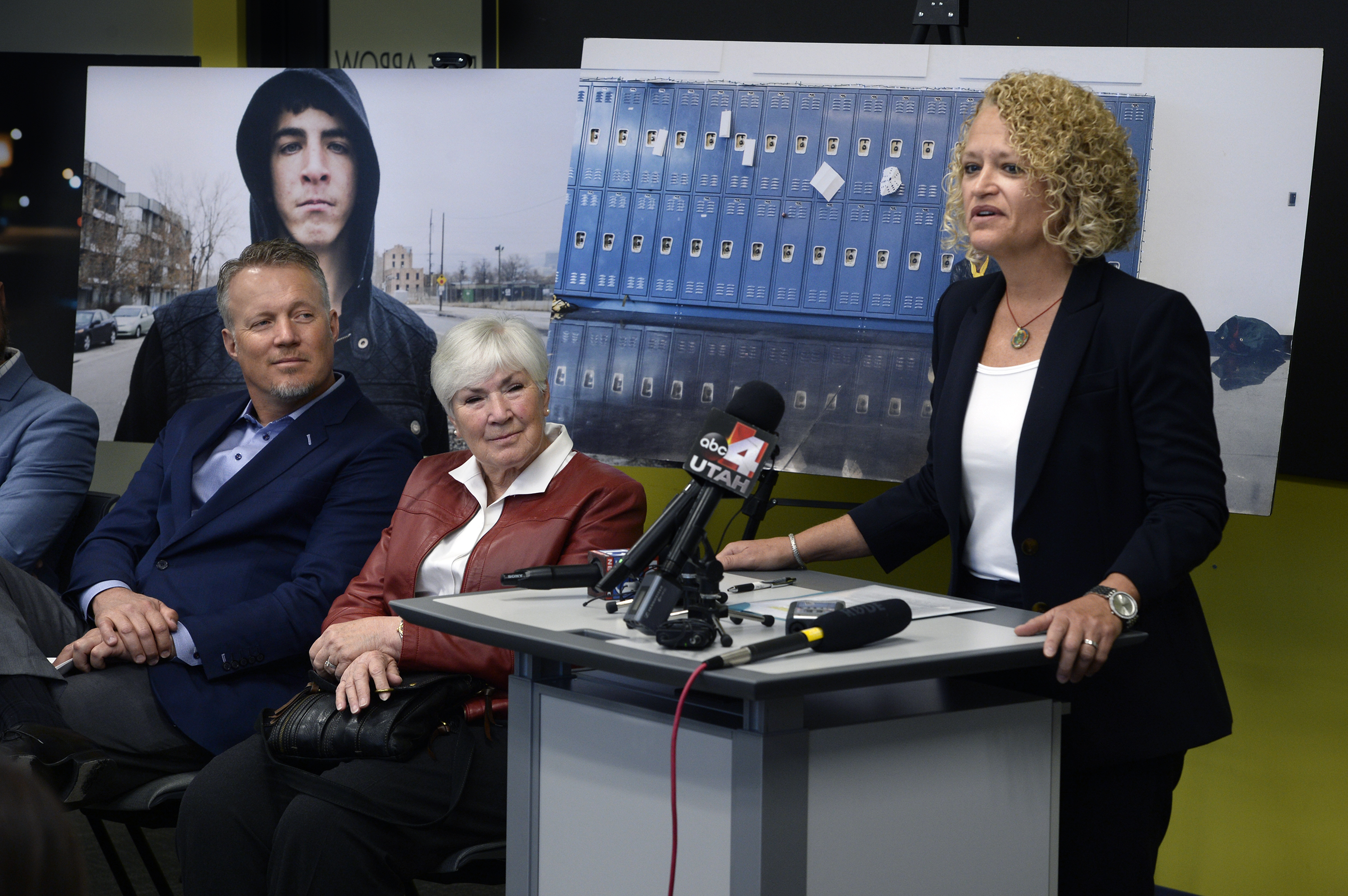 (Scott Sommerdorf   |  The Salt Lake Tribune)   Salt Lake City Mayor Jackie Biskupski spoke about the generous gift from Gail Miller and the Miller family after it was announced that they had made a challenge grant of up to 10 million dollars to fund future homeless programs and services at the VOA, Utah Homeless Youth Resource Center, Thursday, August 17, 2017. 
