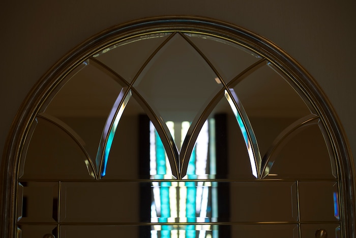 (photo courtesy LDS Church) Artisan windows are in many locations in the Jordan River Utah Temple.