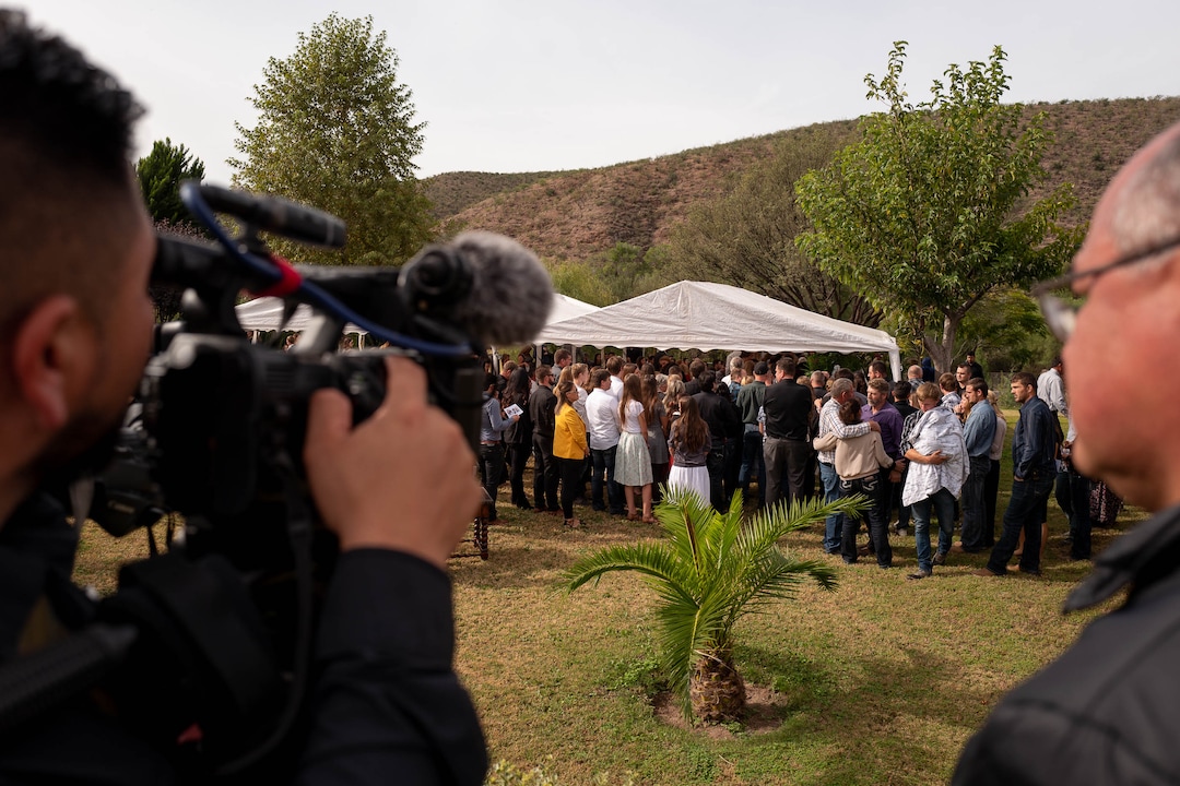 (Trent Nelson  |  The Salt Lake Tribune)
The funeral for Dawna Langford and two of her children, Trevor and Rogan, in La Mora, Sonora on Thursday, Nov. 7, 2019. Three women and six of their children, all members of the extended LeBaron family, died when they were gunned down in an attack while traveling along Mexico's Chihuahua and Sonora state border on Monday, Nov. 4, 2019.