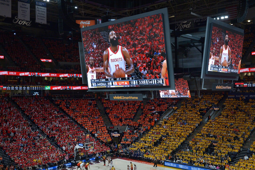 (Scott Sommerdorf | The Salt Lake Tribune)A sight seen often for Jazz fans - Houston Rockets guard James Harden (13) at the foul line. The Houston Rockets beat the Utah Jazz 113-92 in game 3 of their playoff series, Friday, May 4, 2018.