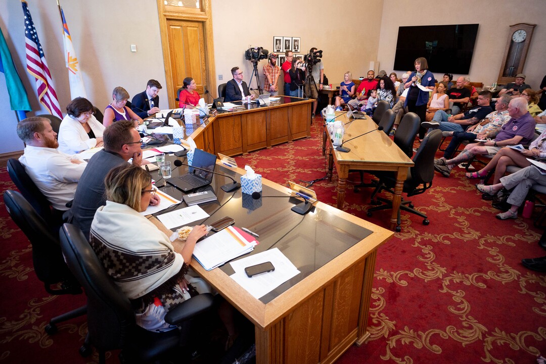 (Trent Nelson  |  The Salt Lake Tribune)  Deeda Seed speaks in opposition as the Salt Lake City Council takes public comment on a proposal to grant tax subsidies to development in the city's northwest side, on Tuesday Aug. 20, 2019.