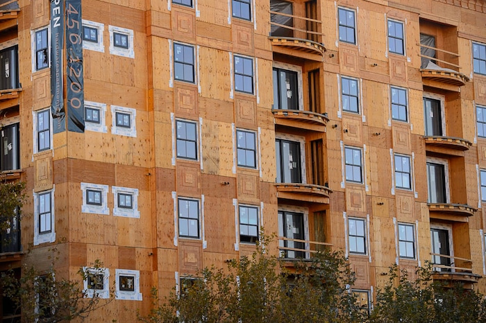 (Trent Nelson | The Salt Lake Tribune)
Hardware Apartments, under construction in Salt Lake City on Monday Nov. 12, 2018.
