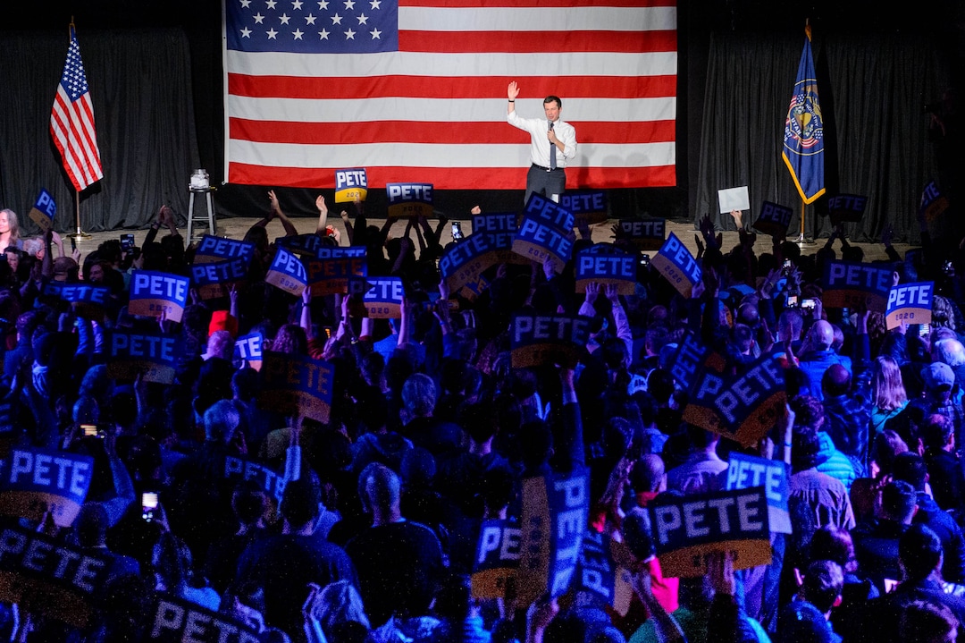 (Trent Nelson  |  The Salt Lake Tribune) Democratic presidential candidate Pete Buttigieg speaks at The Union Event Center in Salt Lake City on Monday, Feb. 17, 2020.