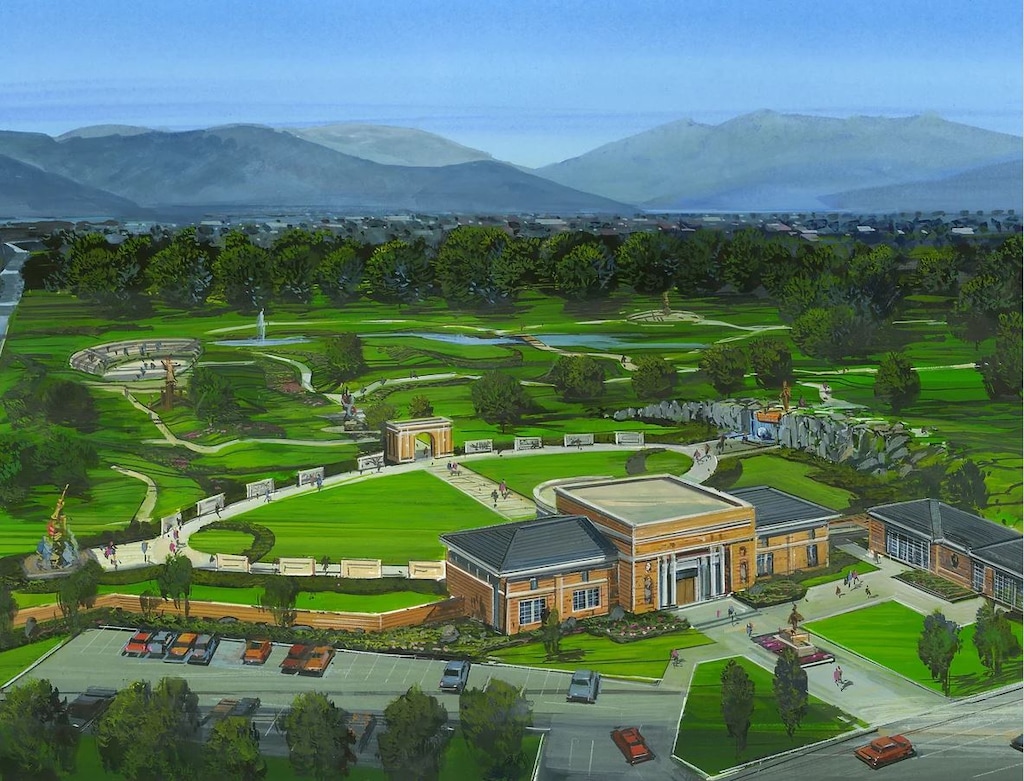 (Monument of the Americas) The proposed "Monument of the Americas" park includes plans for a visitors center and amphitheater.