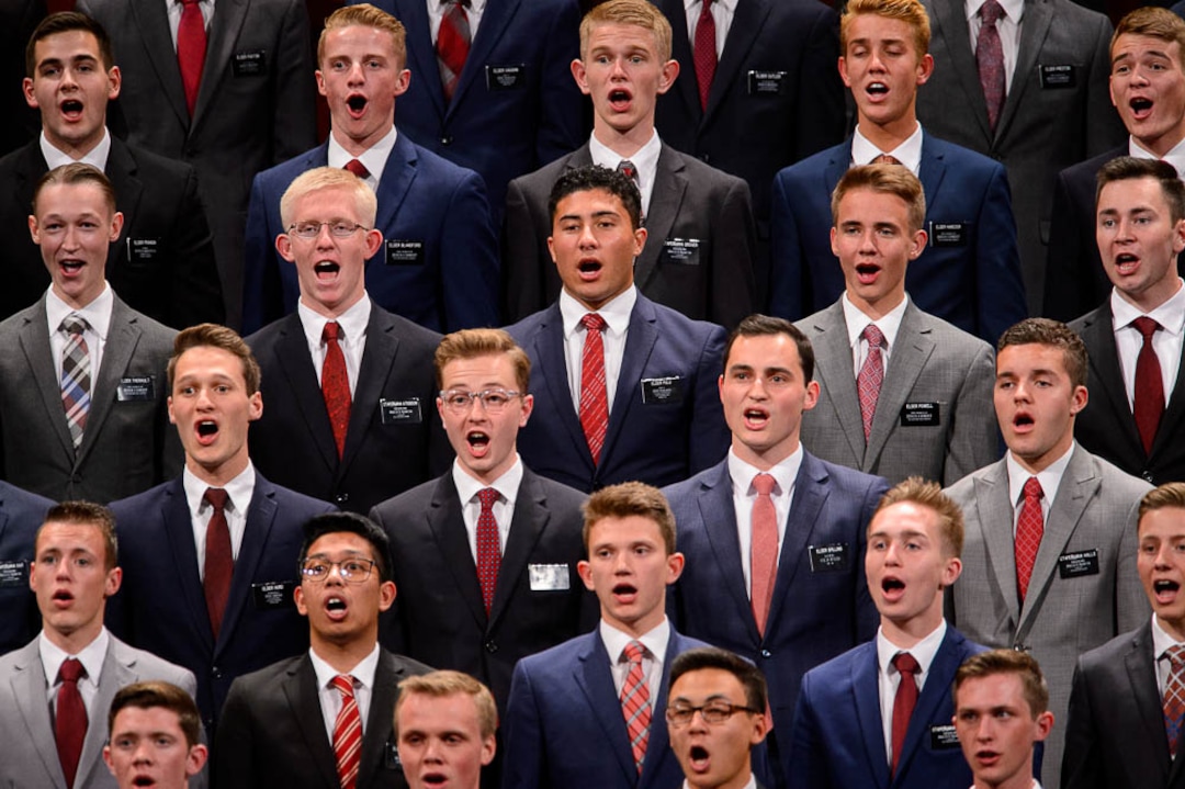 (Trent Nelson | The Salt Lake Tribune)  A choir from the Missionary Training Center in Provo sings at the General Conference of The Church of Jesus Christ of Latter-day Saints in Salt Lake City, Saturday Oct. 6, 2018.