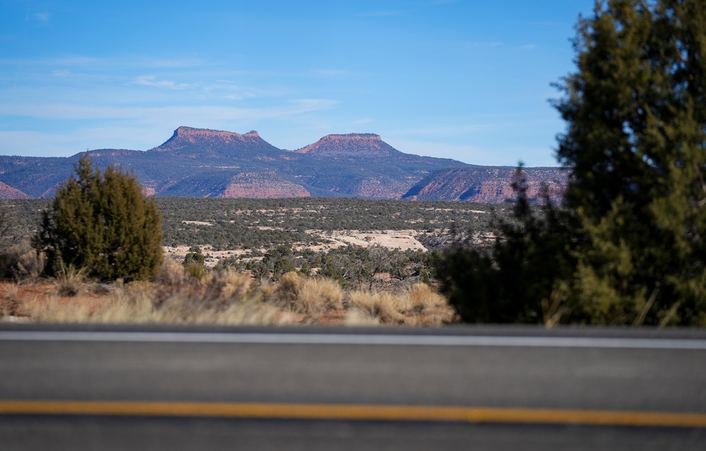 (Bethany Baker  |  The Salt Lake Tribune) The Bears Ears buttes inside Bears Ears National Monument near Blanding on Wednesday, Dec. 18, 2024.