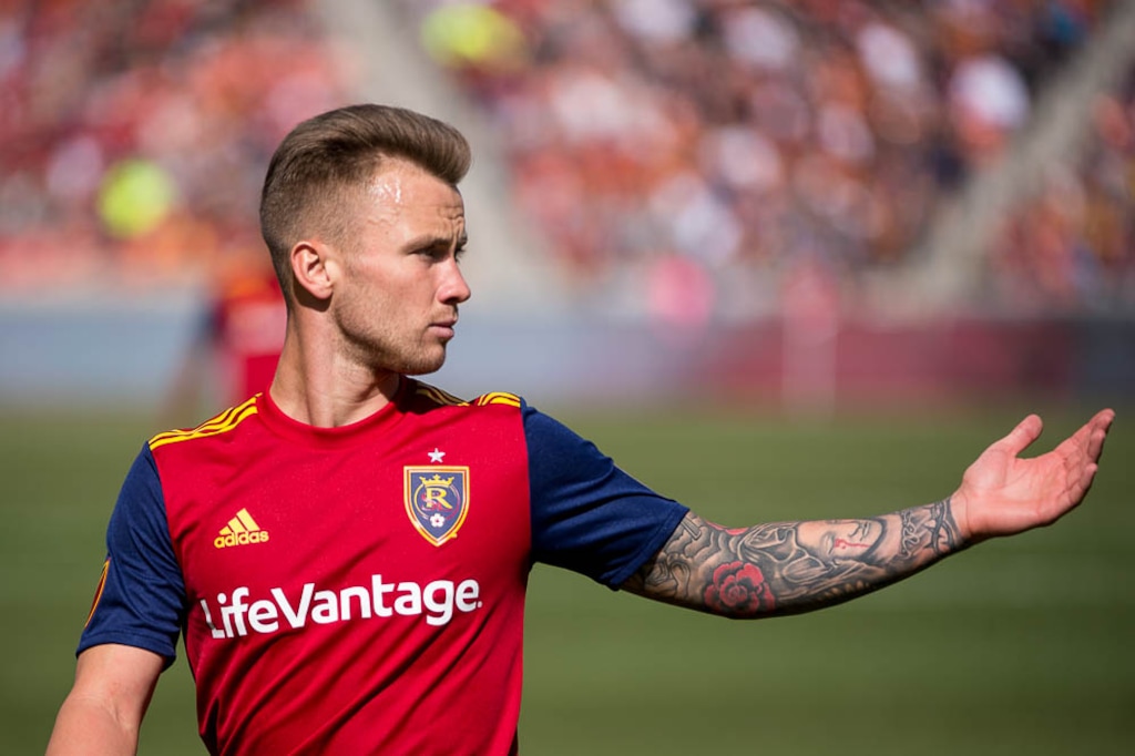 (Trent Nelson | The Salt Lake Tribune)  Real Salt Lake vs. Los Angeles Football Club, MLS soccer at Rio Tinto Stadium in Sandy, Saturday March 10, 2018. Real Salt Lake midfielder Albert Rusnak (11).