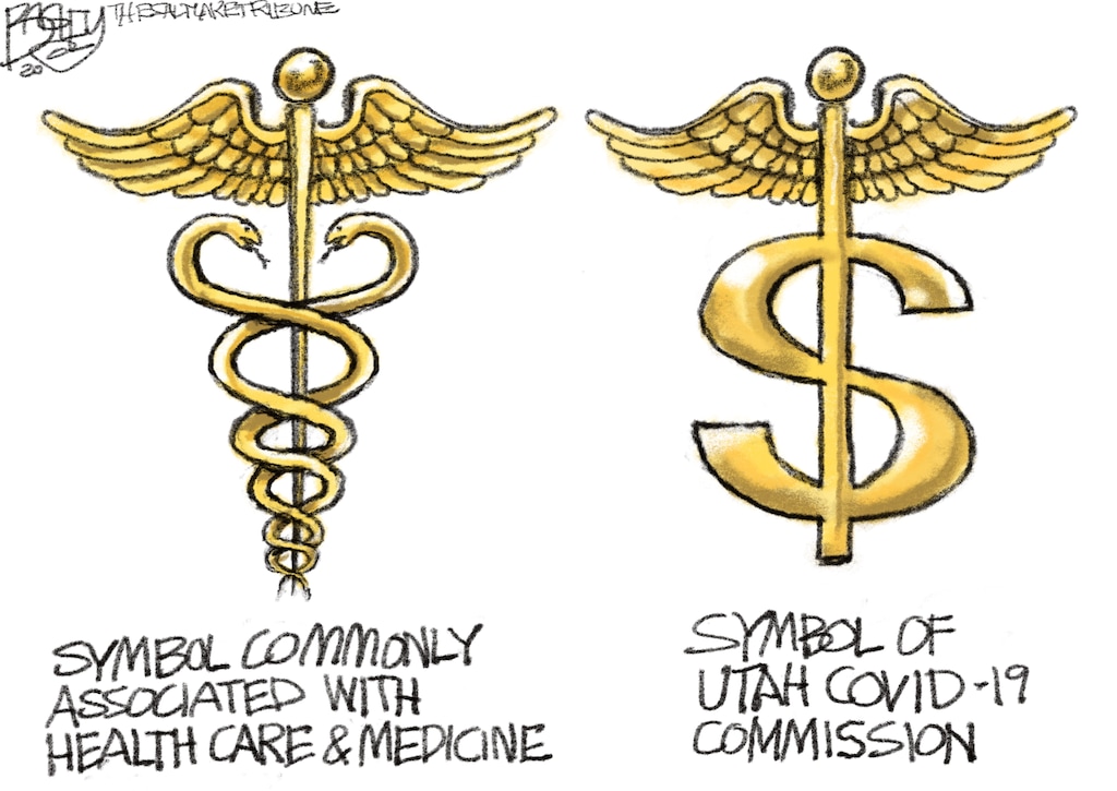 (Pat Bagley | The Salt Lake Tribune) This cartoon, titled "Business Docs," appears in The Salt Lake Tribune on Sunday, Aug. 2, 2020.