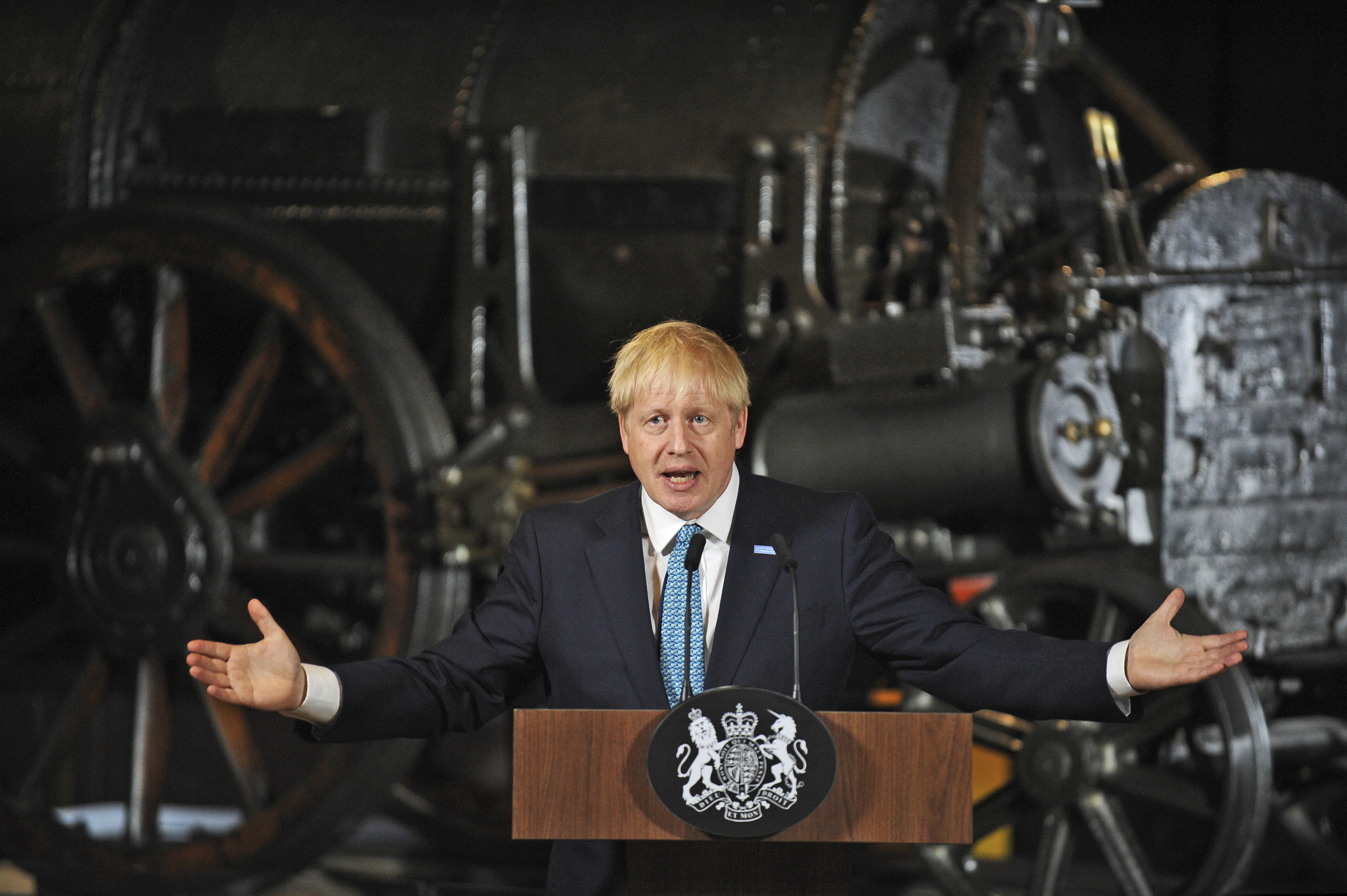 (Rui Vieira | AP) In this July 27, 2019, file photo, Britain's Prime Minister Boris Johnson talks during a speech on domestic priorities at the Science and Industry Museum in Manchester, England. Johnson recently threw the Brexit debate into new turmoil by shortening the already dwindling time Parliament has left to try to prevent a potentially chaotic no-deal departure from the European Union.