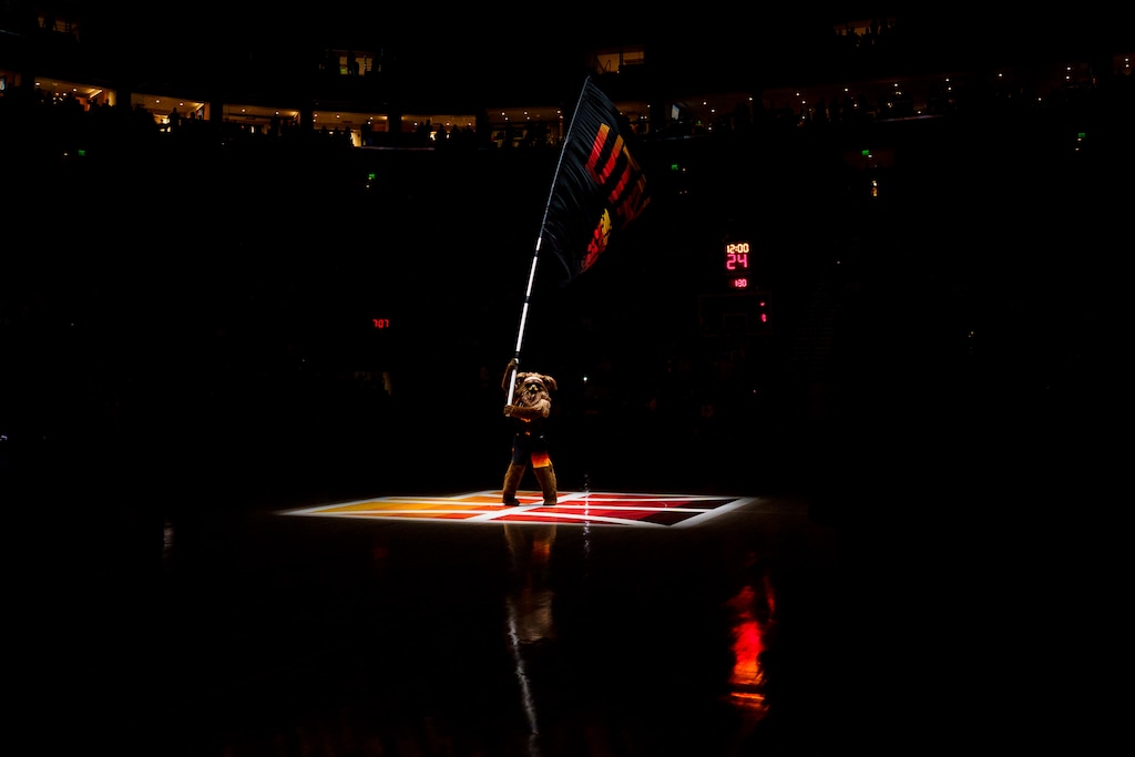 (Trent Nelson  |  The Salt Lake Tribune) Jazz Bear as the Utah Jazz host the Los Angeles Clippers, NBA basketball in Salt Lake City on Friday, March 18, 2022.