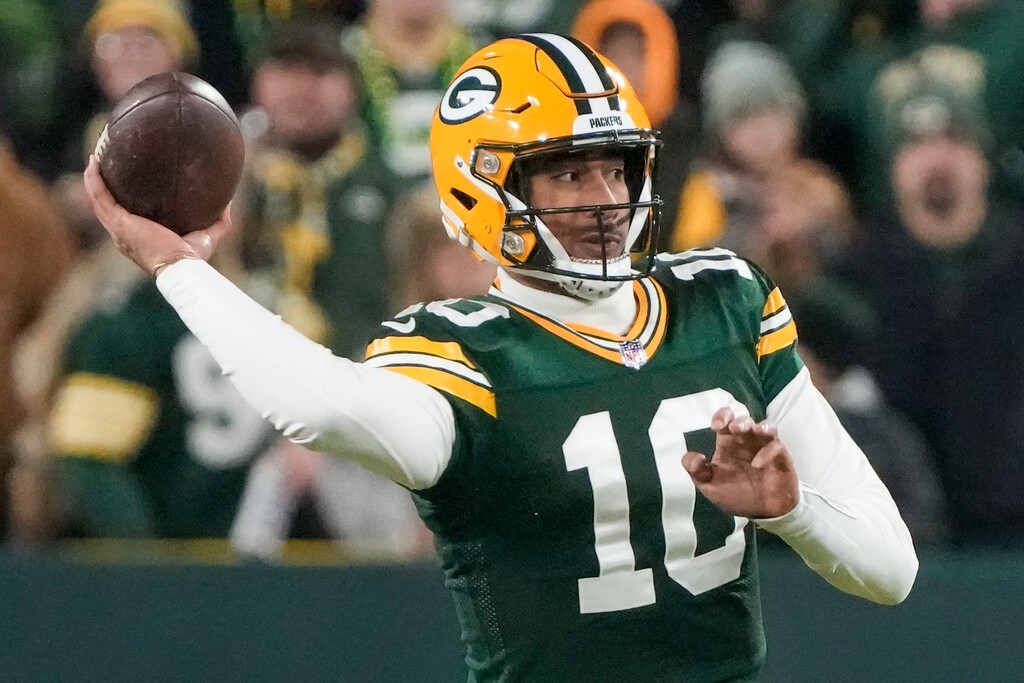 FILE -Green Bay Packers' Jordan Love throws during an NFL football game against the Minnesota Vikings Sunday, Jan. 1, 2023, in Green Bay, Wis. With Aaron Rodgers saying he intends to play for the New York Jets in the upcoming season, Love finally gets his chance to take over as a starting quarterback in his fourth NFL season. (AP Photo/Morry Gash, File)