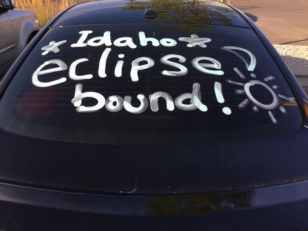 (Tom Wharton | The Salt Lake Tribune) The car of an eclipse chaser in Idaho Falls, Idaho, which was in the path of totality for the Aug. 21, 2017, eclipse.