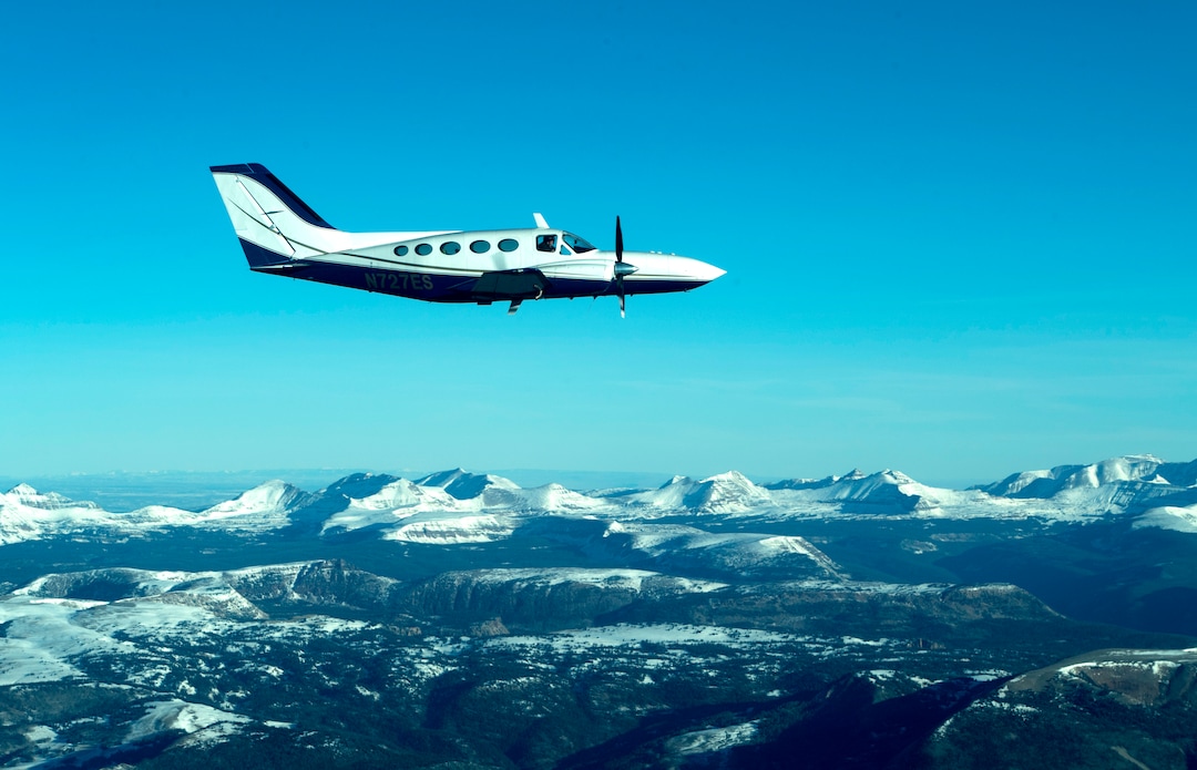 (Rick Egan  |  The Salt Lake Tribune) Volunteer pilot Zsolt Pulai flys to Roosevelt, Ut, in a Cessna 421 filled with gifts and school supplies for students at Centennial Elementary School. Pulai volunteered with several pilots from the Utah Wing of Angel Flight West, to bring school supplies to students during the annual Santa Flight. Friday, December 8, 2017.