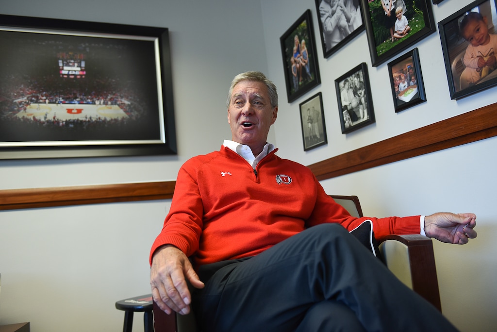 (Francisco Kjolseth  |  The Salt Lake Tribune)  Telling stories, University of Utah athletic director Chris Hill reflects on his time at the U as he approaches his 30th work anniversary.