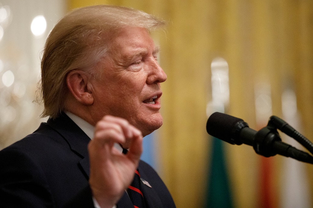 (Carolyn Kaster | AP Photo) President Donald Trump speaks at the Hispanic Heritage Month Reception in the East Room of the White House in Washington, Friday, Sept. 27, 2019.