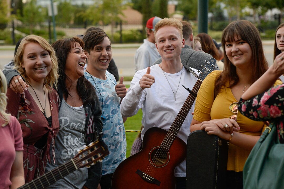 (Francisco Kjolseth  |  The Salt Lake Tribune)  "American Idol" hopefuls line up to audition in downtown Provo on Wednesday morning, Aug. 23, 2017, for the revived show, which is moving to ABC and will air in early 2018.