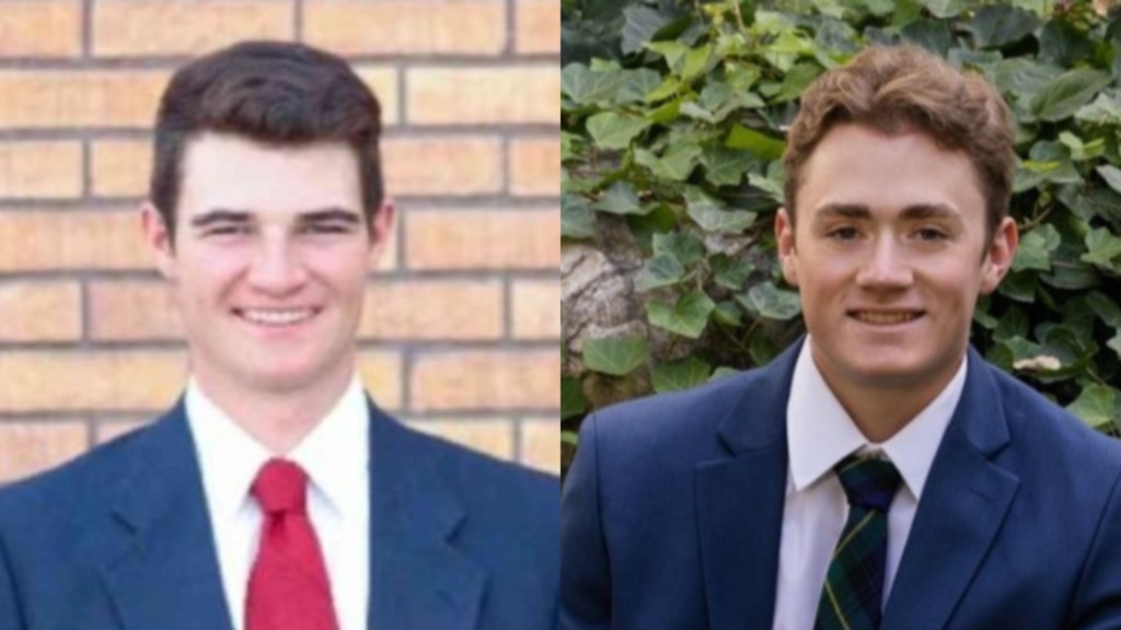 (The Church of Jesus Christ of Latter-day Saints) Jacob Aaron Kesler, left, from Ely, Nevada, and Robert “Tommy” Gardner, from Riverton, Utah, died Tuesday after their vehicle struck a semitruck.