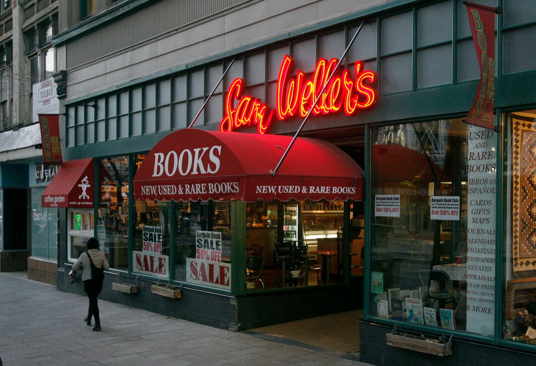 (Rick Egan | Tribune file photo) The entrance to Sam Weller's Bookstore is pictured on Main Street, Wednesday, November 25, 2009. Shortly after Sam died in June, his son, Tony, who had managed the store since 1992, begins to search for a new location.
