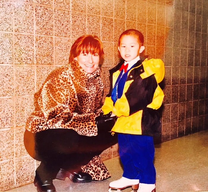 (photo courtesy Stephanee Grosscup) Former director of skating at the Salt Lake City Sports Complex Stephanee Grosscup with a young Nathan Chen. 