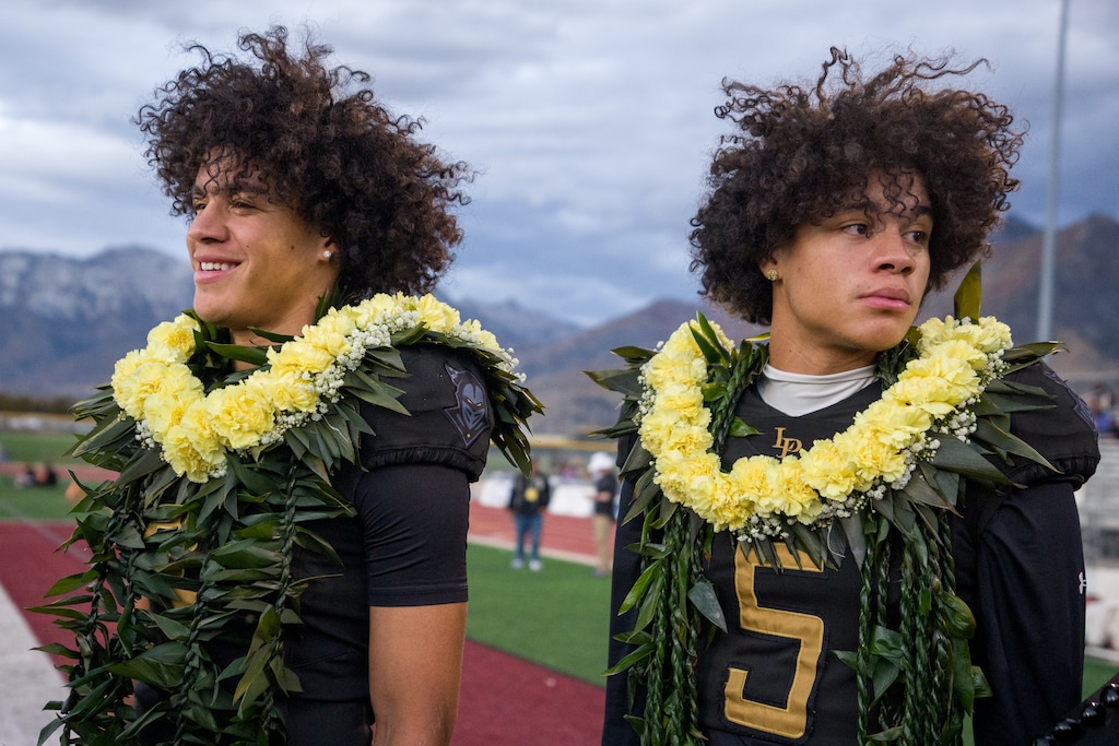 (Trent Nelson  |  The Salt Lake Tribune) Lone Peak's Kennan and Jaron Pula as Lone Peak hosts Lehi earlier this year.