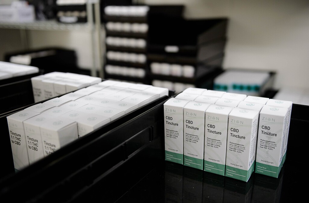 (Trent Nelson | The Salt Lake Tribune) Medical cannabis is shown at WholesomeCo, a medical marijuana pharmacy in Bountiful, on Wednesday, Jan. 20, 2021. State lawmakers are contemplating the addition of a 15th cannabis pharmacy license to serve rural Utahns who live far away from pharmacies along the I-15 corridor.