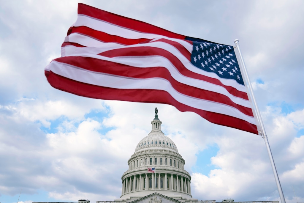 (Mariam Zuhaib | The Associated Press) The U.S. Flag flies at the Capitol in Washington, Feb. 6, 2023. 