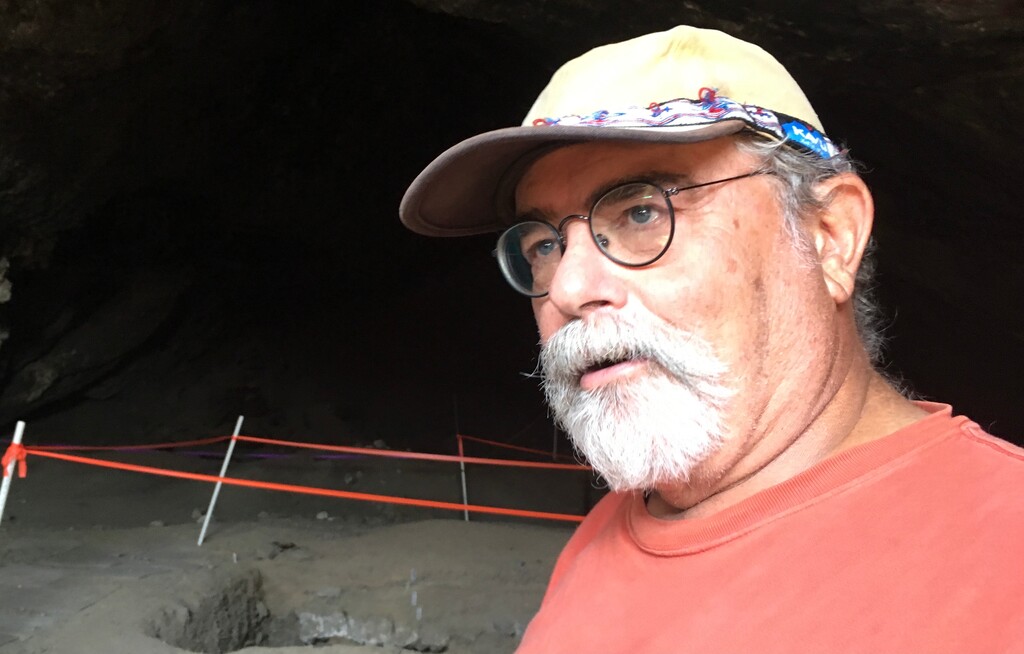 (Judy Fahys | InsideClimate News)
Ron Rood of Metcalf Archaeological Consultants leads tours of western Utah's Danger Cave, which is considered one of the most important archaeological sites in the Great Basin. Detritus in the cave, which humans have frequented for more than 12,000 years, helps tell the story of how humans confronted climate change.