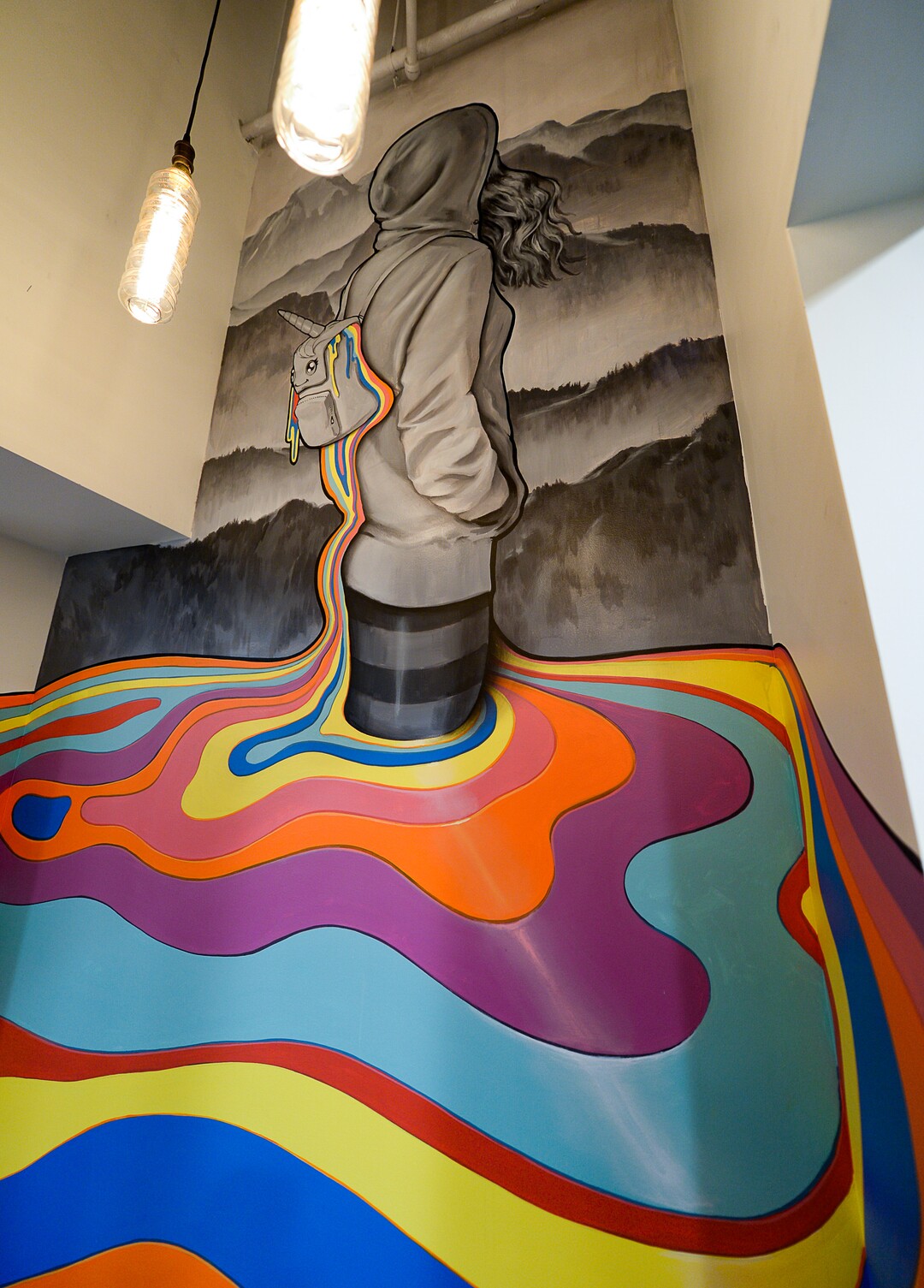 (Francisco Kjolseth  |  The Salt Lake Tribune)  Work by artist Donovan Fitzgerald is featured in a new food hall at The Gateway called HallPass.