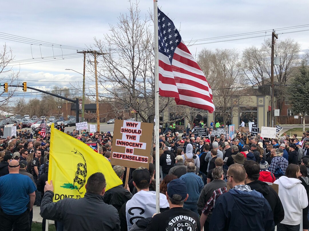 (Chris Detrick | The Salt Lake Tribune)  Participants hold signs during the March Before Our Lives rally near West High School in Salt Lake City Saturday, March 24, 2018.