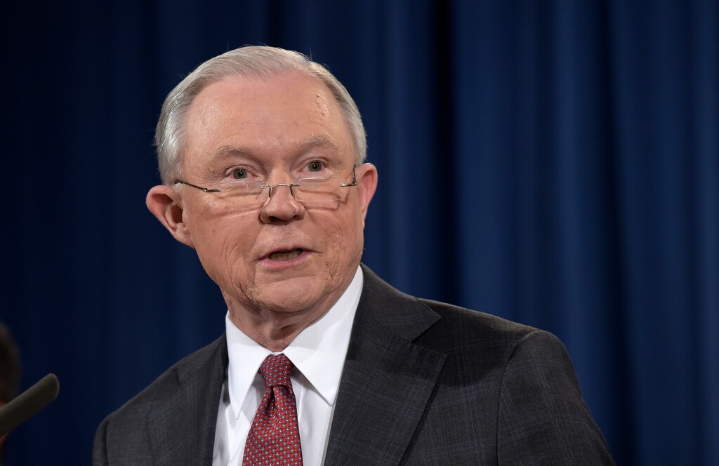 Attorney General Jeff Sessions speaks at the Justice Department in Washington, Thursday, March 2, 2017. (AP Photo/Susan Walsh)