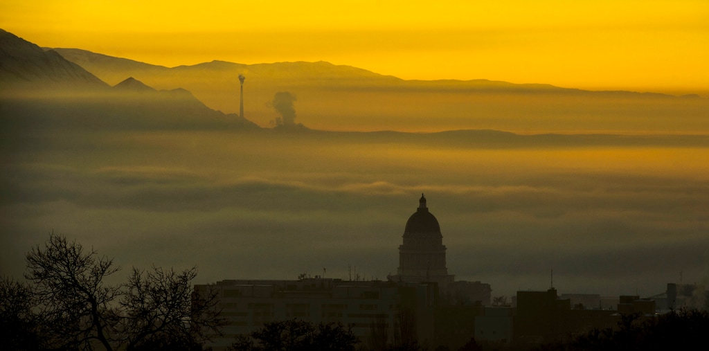 (Steve Griffin | Tribune file photo)  Dense fog covers the Salt Lake Valley as an inversion settles in Tuesday, Dec. 26, 2017.