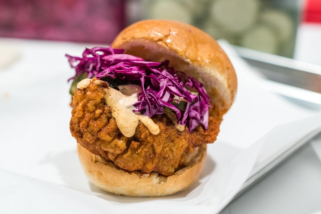 (Billy Yang | Pretty Bird) Nashville-style hot chicken sandwich at Pretty Bird in Salt Lake City.