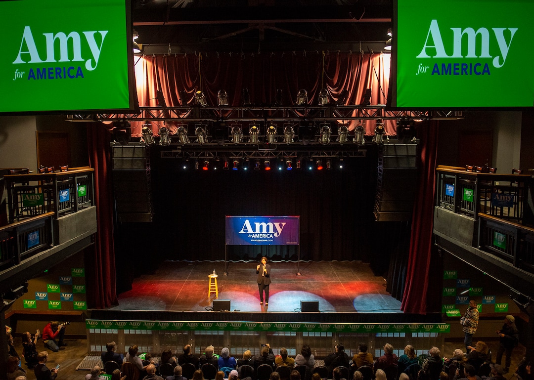 (Rick Egan  |  The Salt Lake Tribune) Amy Klobuchar speaks at a campaign rally in Salt Lake City on Monday March 2, 2020. She dropped out of the presidential race shortly after the event.