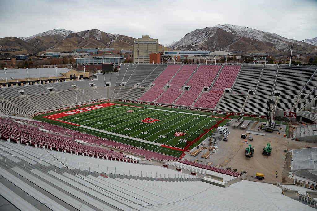 (Francisco Kjolseth  |  The Salt Lake Tribune) Work continues on renovations to Rice-Eccles Stadium at the University of Utah on Friday, Jan. 29, 2021.
