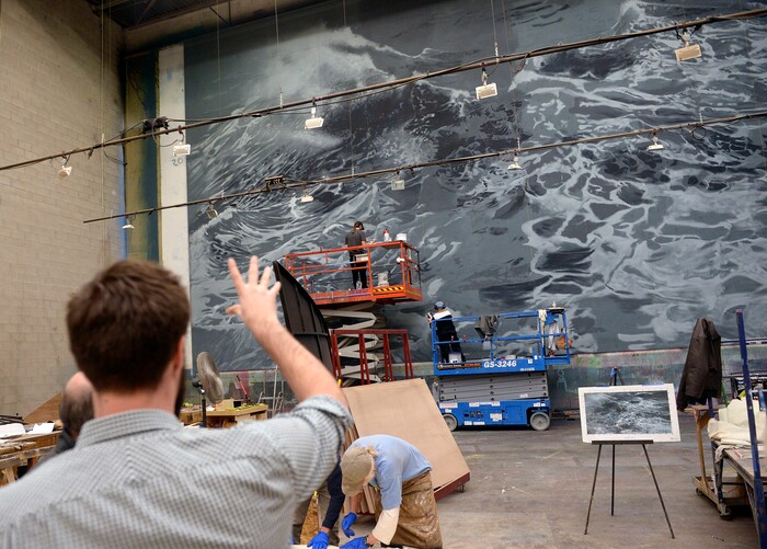 (Al Hartmann  |  The Salt Lake Tribune) 	Set construction for stage and backdrop is underway in early December for Utah Opera's new production of "Moby-Dick," which will play in January 2018. 