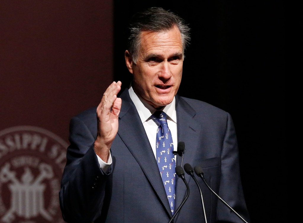 FILE - In this Jan. 28, 2015 file photo, former GOP presidential candidate Mitt Romney speaks in Starkville, Miss. A potential candidate no more, Romney is charting an aggressive course to help shape the Republican presidential field in 2016. The GOPs 2012 presidential nominee will be a keynote speaker at the Republican Jewish Coalitions spring meeting in Las Vegas, one of several high-profile appearances he has scheduled to try and remain relevant in party affairs despite his recent decision not to launch a third presidential campaign. (AP Photo/Rogelio V. Solis)