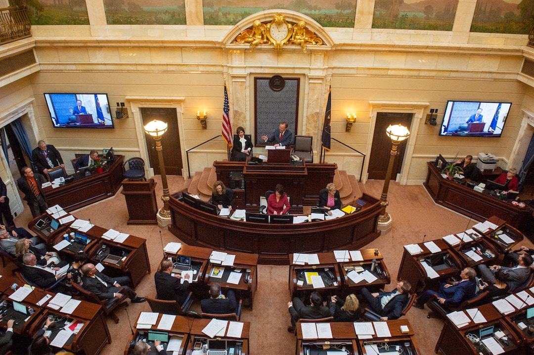 (Rick Egan  |  The Salt Lake Tribune)      New Senate President Stuart Adams conducts business in the Utah State Senate on the first day of the 2019 legislative session at the Utah State Capitol, Monday, Jan. 28, 2019.