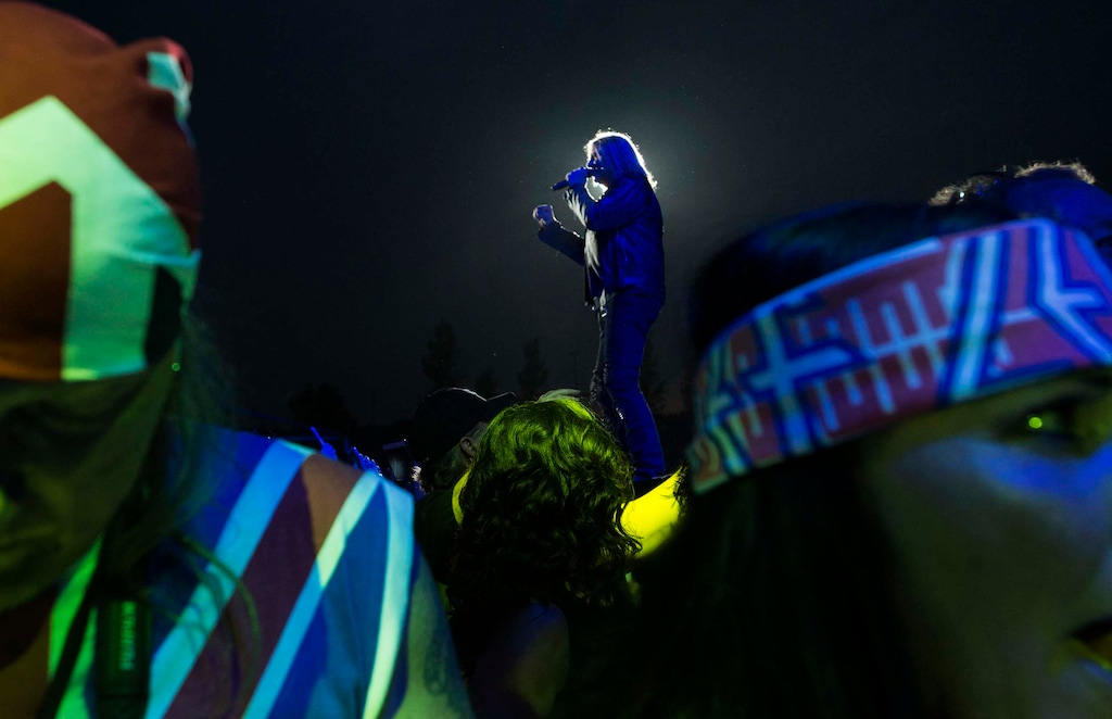 Rick Egan  |  The Salt Lake TribuneJoe Elliott sings for Def Leppard play the USANA Amphitheater, Monday, June 19, 2017.