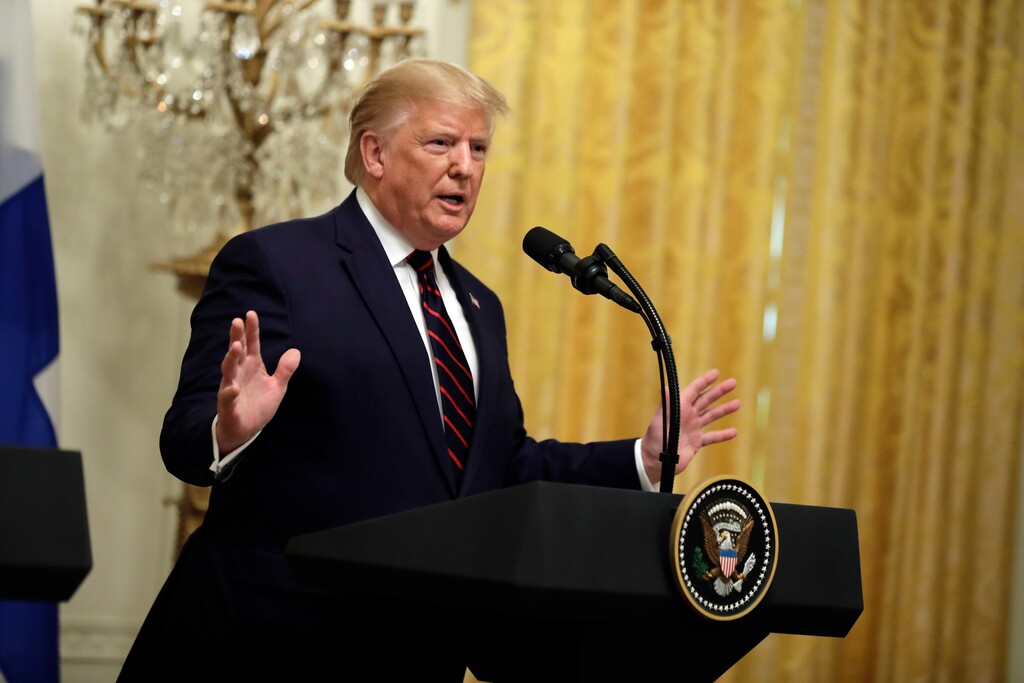 (Evan Vucci | AP) President Donald Trump speaks during news conference with Finnish President Sauli Niinisto in the East Room of the White House, Wednesday, Oct. 2, 2019, in Washington.