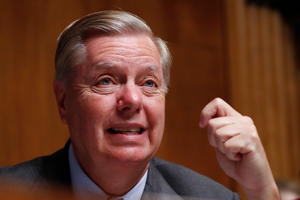 Chairman Sen. Lindsey Graham, R-SC., questions Acting Department of Homeland Security Secretary Kevin McAleenan at the Senate Judiciary Committee on Capitol Hill in Washington, Tuesday, June 11, 2019. (AP Photo/Pablo Martinez Monsivais)