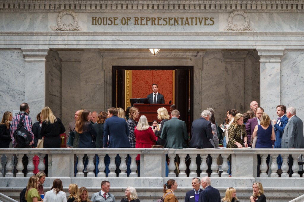 (Trent Nelson | The Salt Lake Tribune) House Speaker Brad Wilson, R-Kaysville, in the House Chamber at the Capitol in Salt Lake City on Tuesday, Feb. 7, 2023.