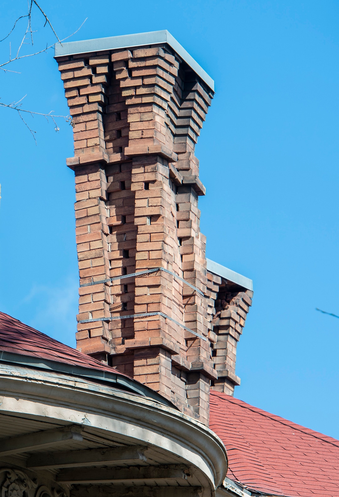(Rick Egan  |  The Salt Lake Tribune)     The Albert Fisher Mansion and Carriage House were damaged in the March 18 earthquake. Monday, April 13, 2020.