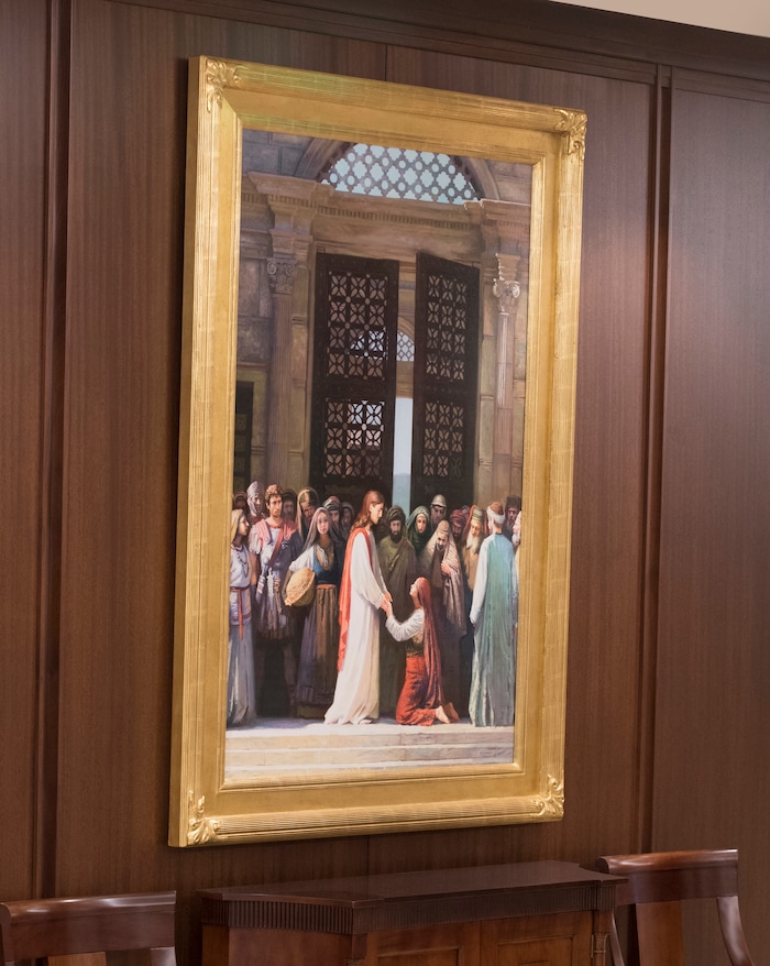 (photo courtesy LDS Church) Several paintings of Jesus Christ can be seen in the Jordan River Utah Temple.