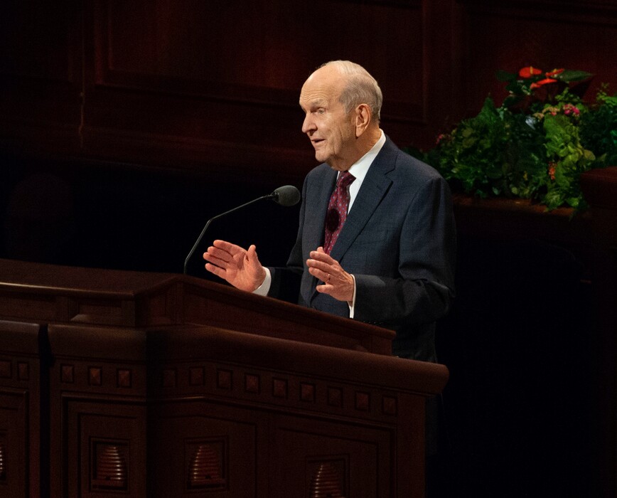 (Keith Johnson | Special to The Tribune) President Russell M. Nelson speaks during the concluding session of the 188th Semiannual General Conference of The Church of Jesus Christ of  Latter-day Saints on Oct. 7, 2018, in Salt Lake City.